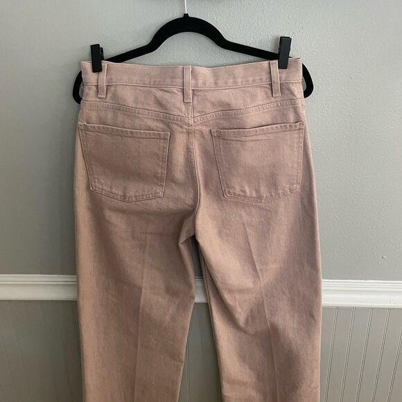 Theory Wide Crop Jeans In Dyed Denim Blush Pink Size 28 - Picture 10 of 13